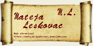Mateja Leskovac vizit kartica